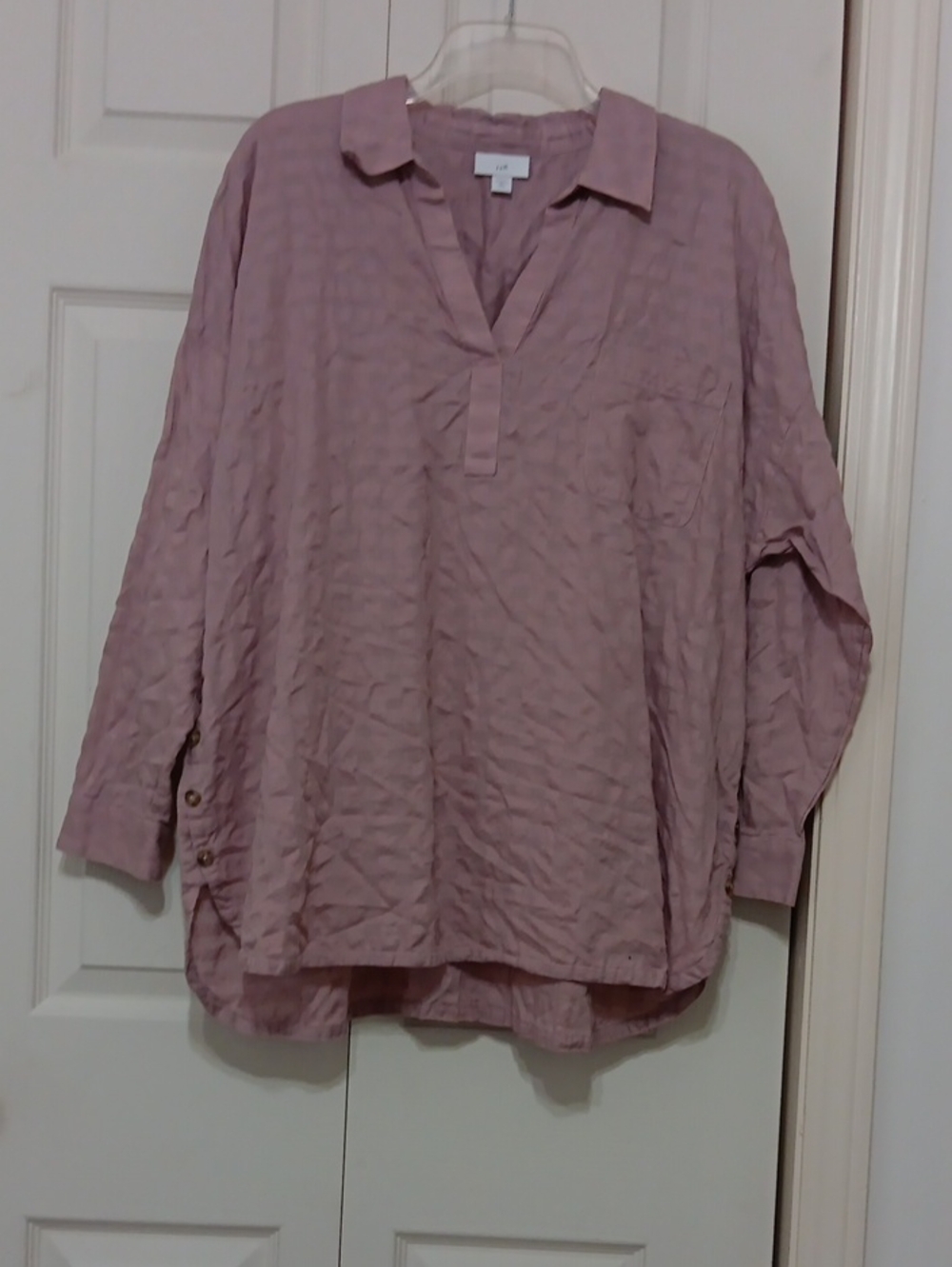 J. Jill Soft Mauve Collared V-Neck Tunic